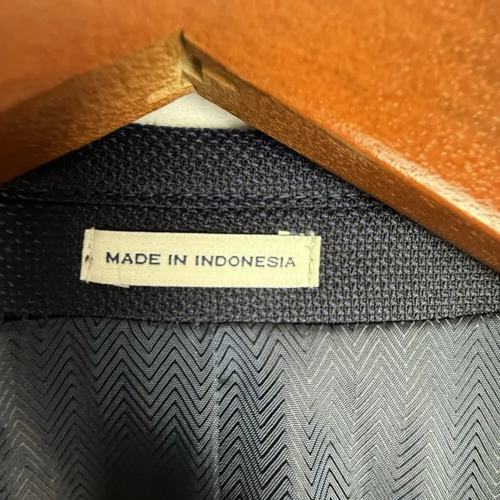 JOSEPH ABBOUD 46R‎ Suit Jacket Blazer Super 100 Blue Wool Modern Fit EUC